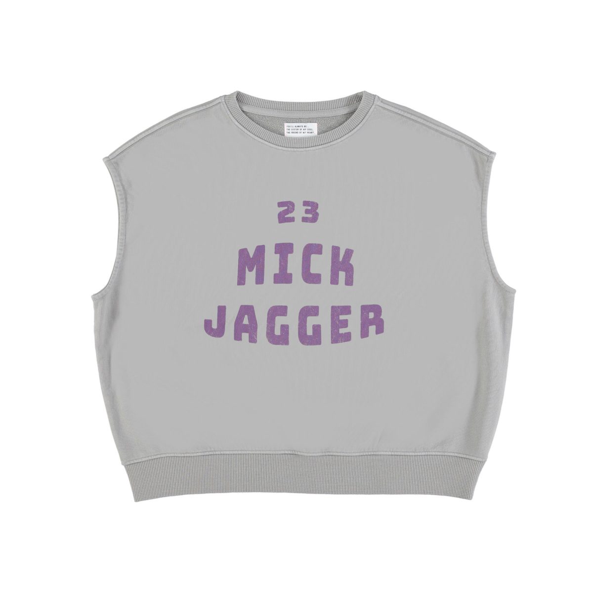 Sleeveless sweatshirt Grey w mick jagger print sisters department 1