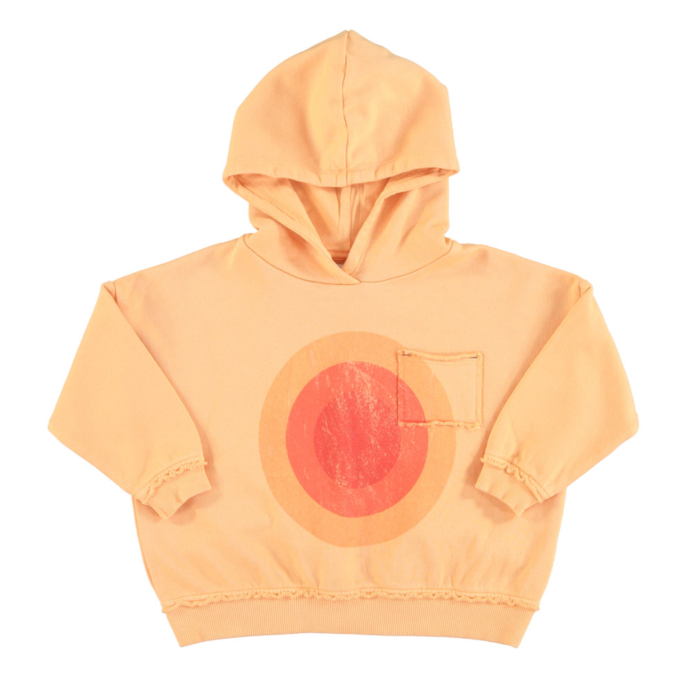 hooded sweatshirt peach w multicolor circles print piupiuchick 1