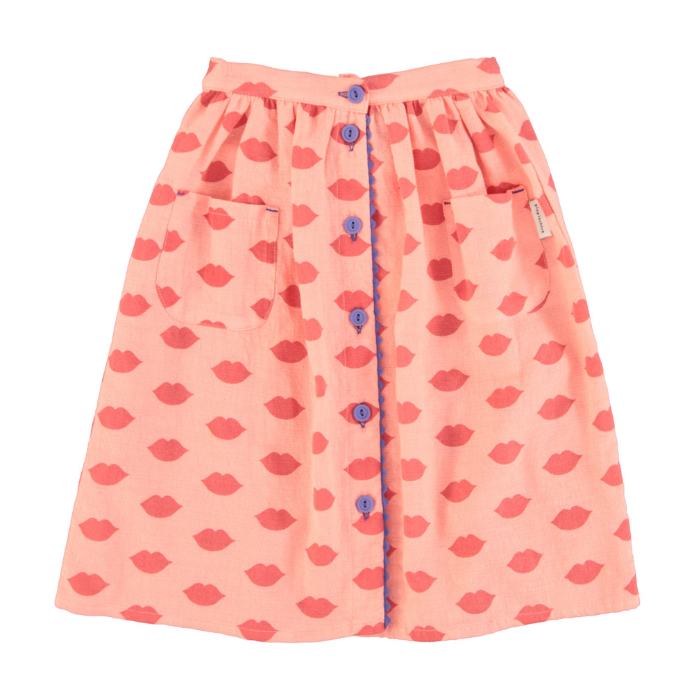 long skirt w front pockets pink w red lips piupiuchick 1