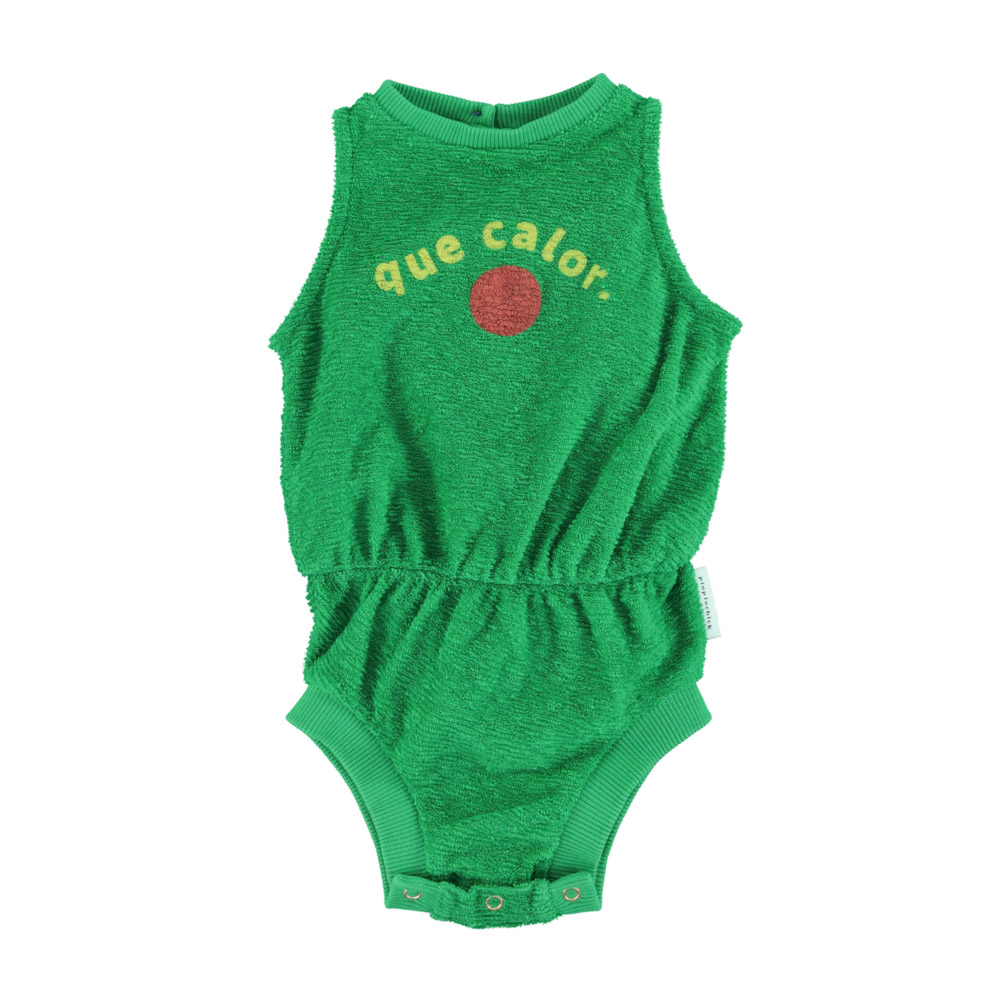 playsuit green w 22que calor22 print piupiuchick baby 1