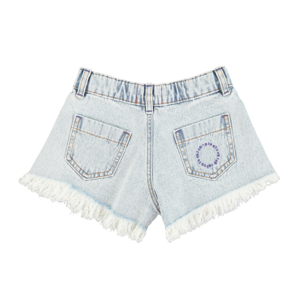 shorts w fringes washed blue denim piupiuchick 2