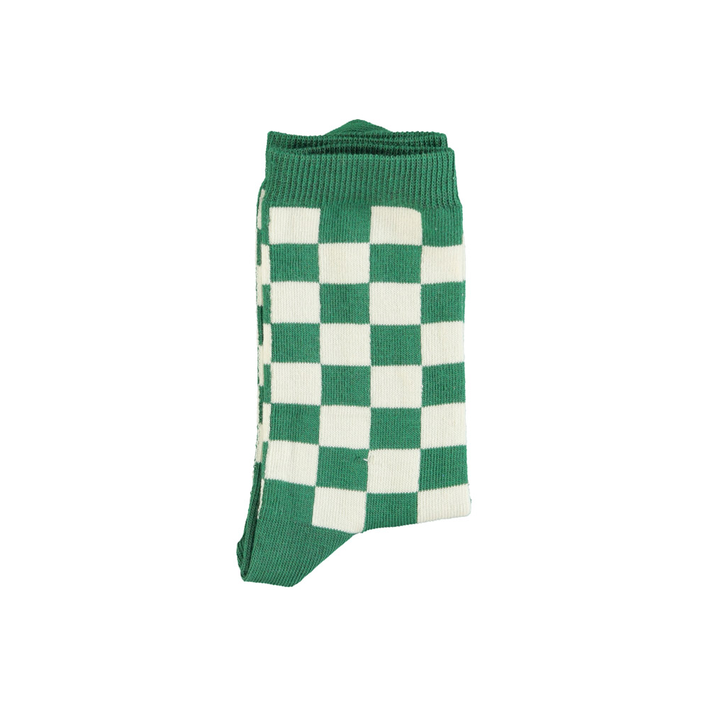 socks ecru green checkered piupiuchick 2