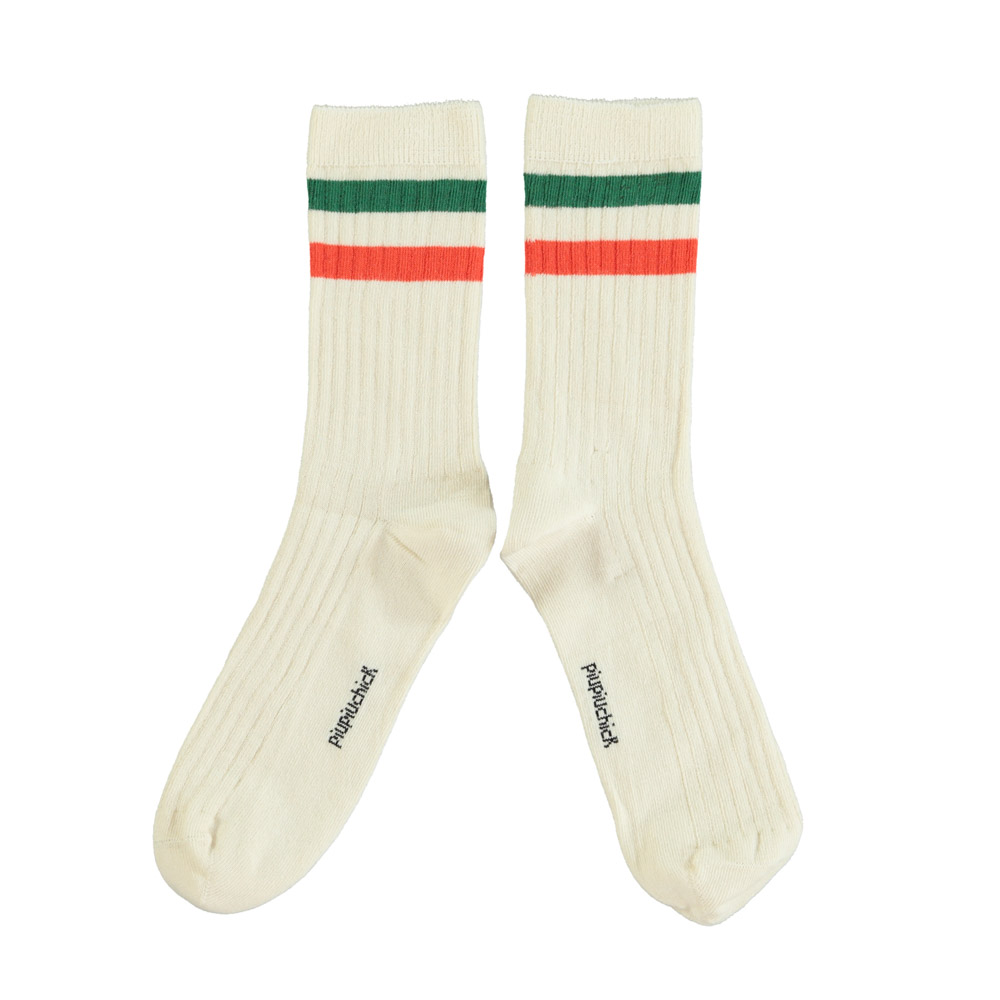 socks ecru w orange green stripes piupiuchick 1