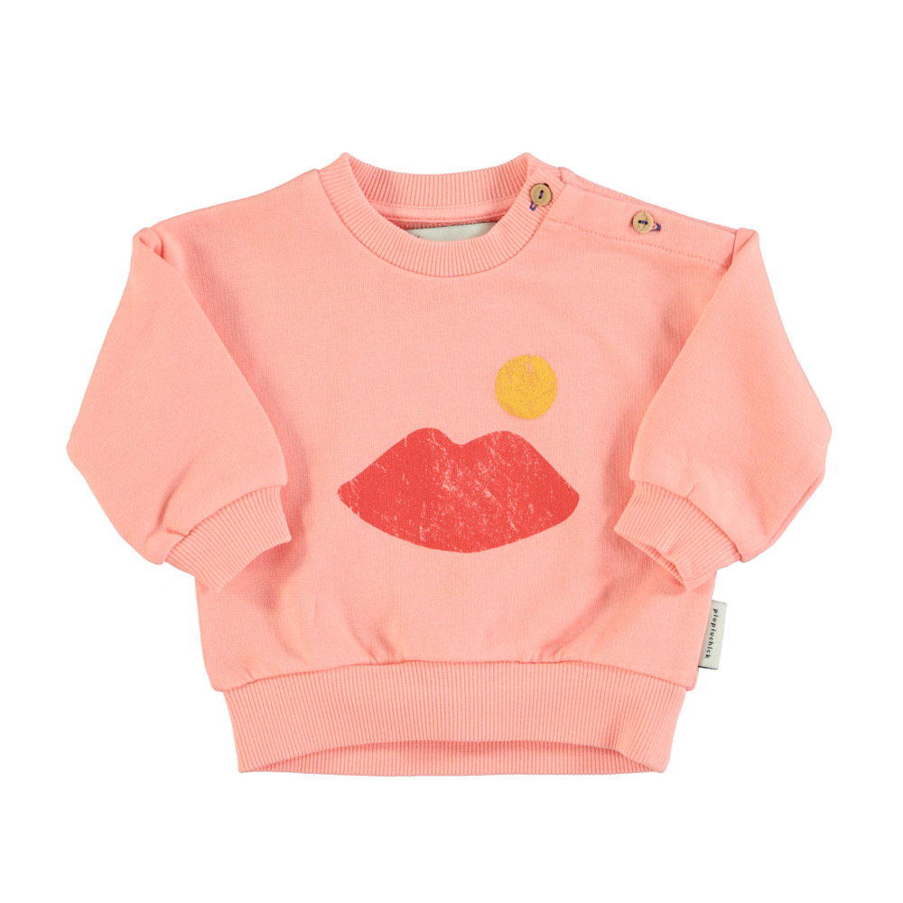 sweatshirt coral w lips print piupiuchick baby 1