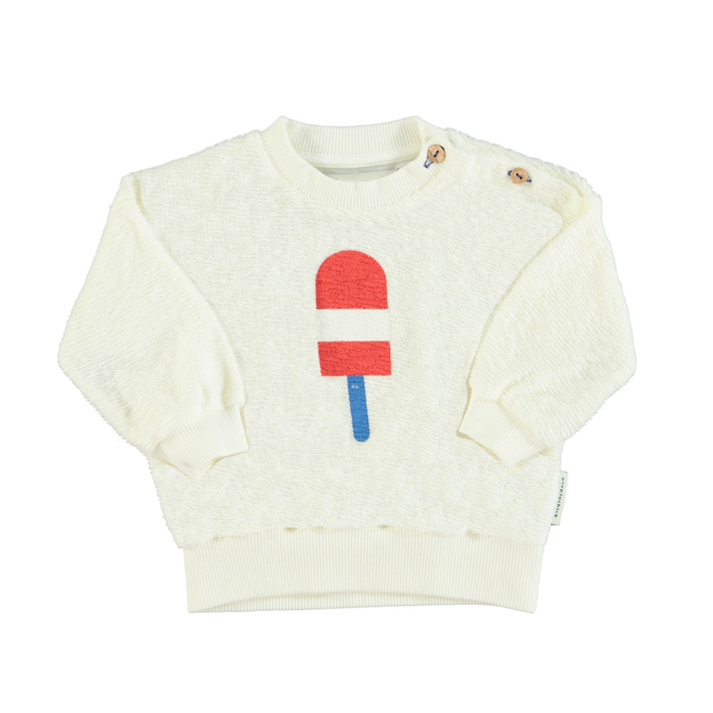 sweatshirt ecru w ice cream print piupiuchick baby 1
