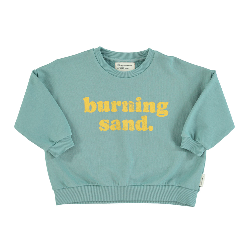 sweatshirt green w 22burning sand22 print piupiuchick 1