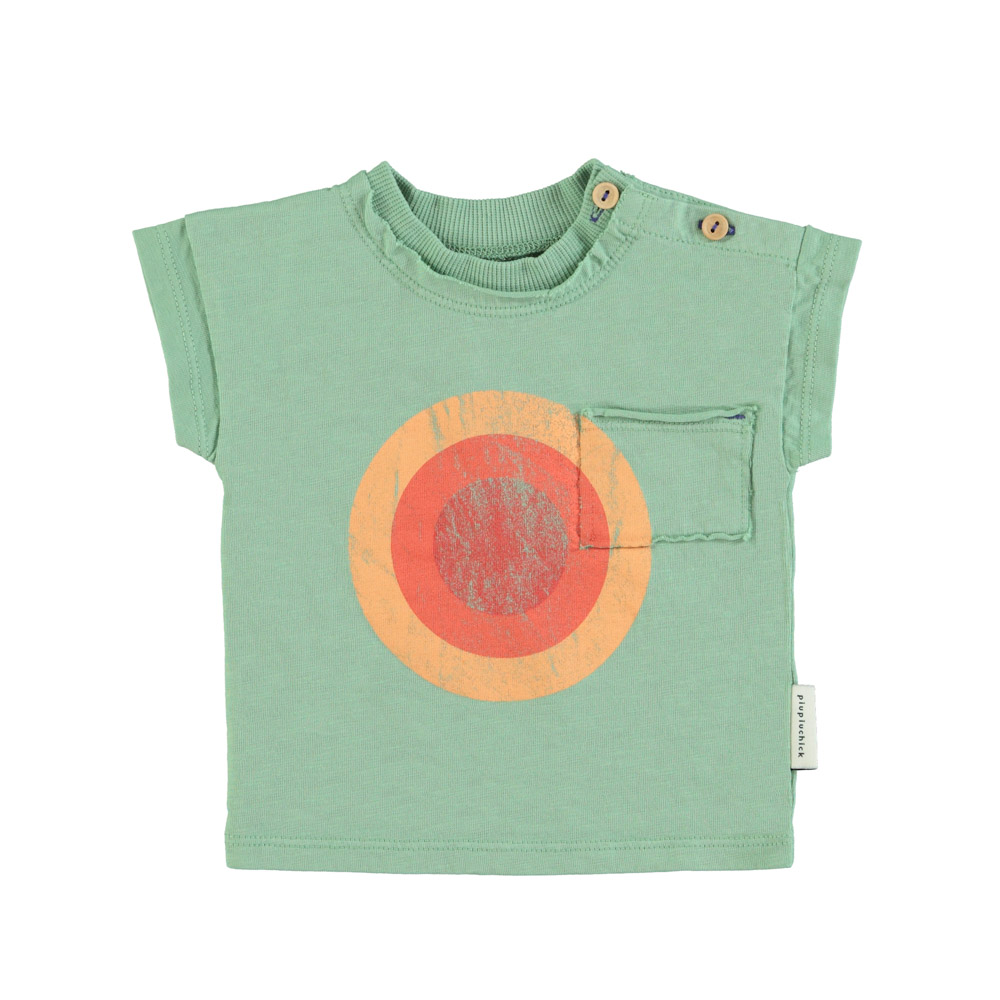 tshirt green w multicolor circle print piupiuchick baby 1