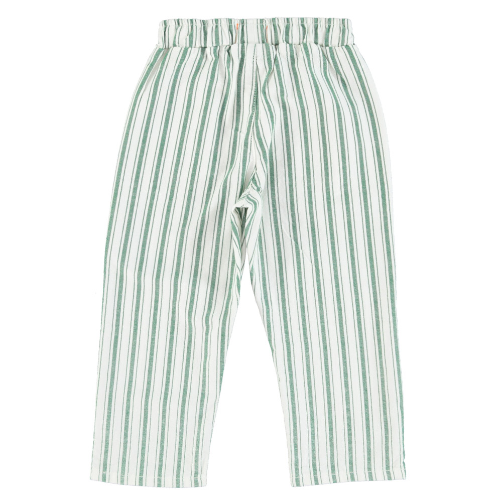 Unisex trousers white w large green stripes piupiuchick 2