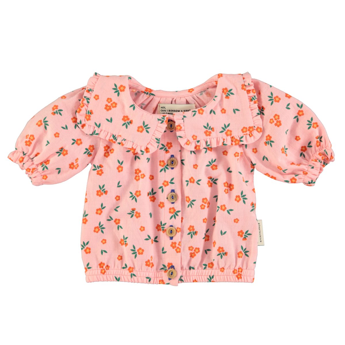 baby blouse w sailor collar pink flowers 1