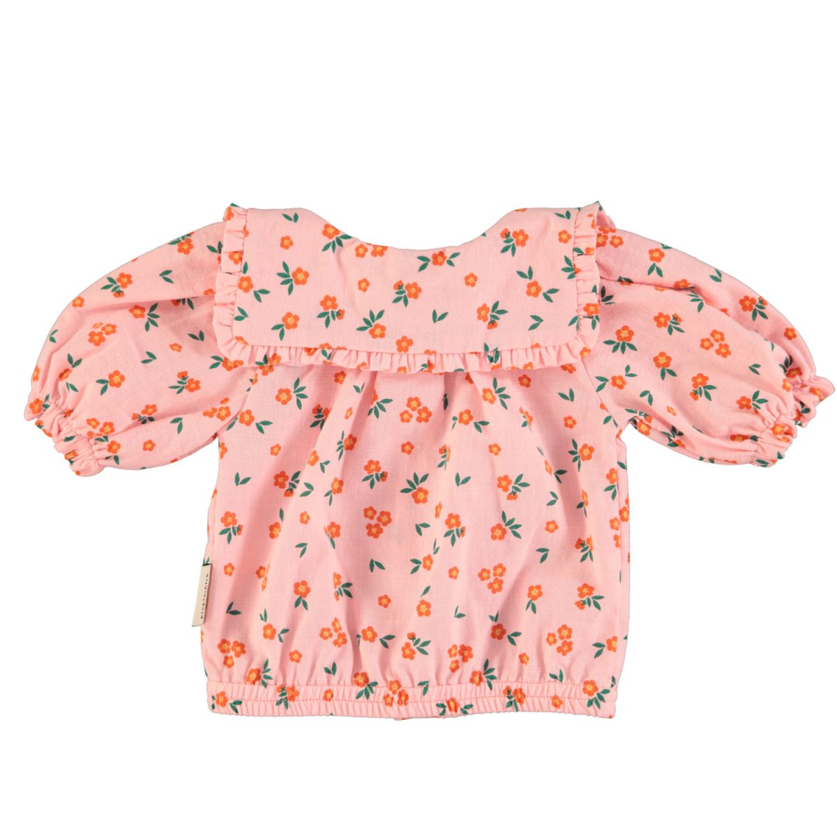 baby blouse w sailor collar pink flowers 4