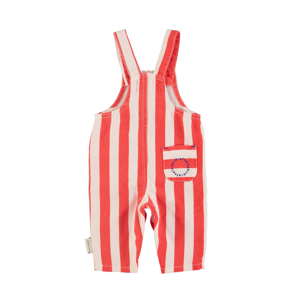 baby dungarees red white stripes w eighties print 2