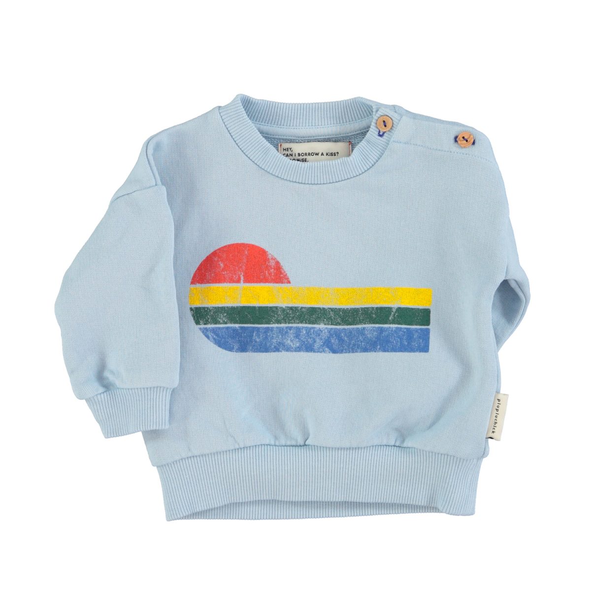 baby sweatshirt light blue w multicolor wave print 1