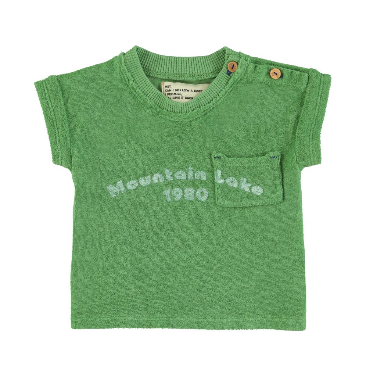 baby tshirt green w 22mountain lake22 print 1