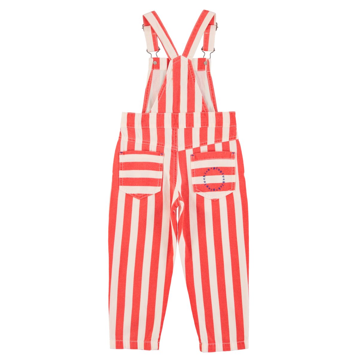 dungarees white red stripes w 22eighties22 print 2