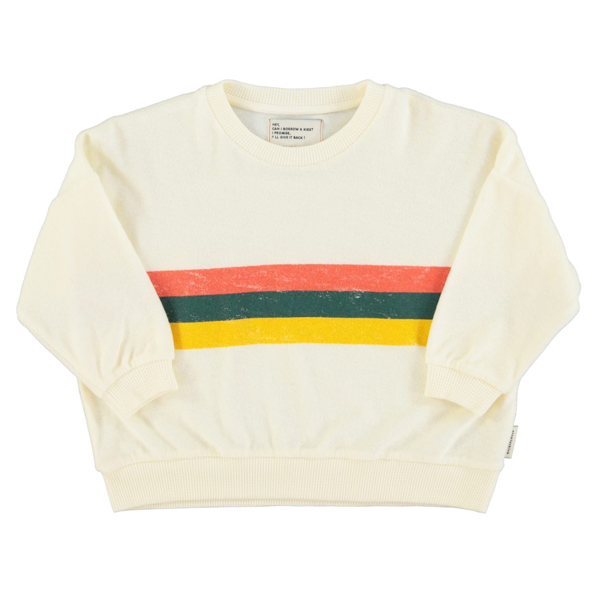 sweatshirt ecru w multicolor stripes print 1