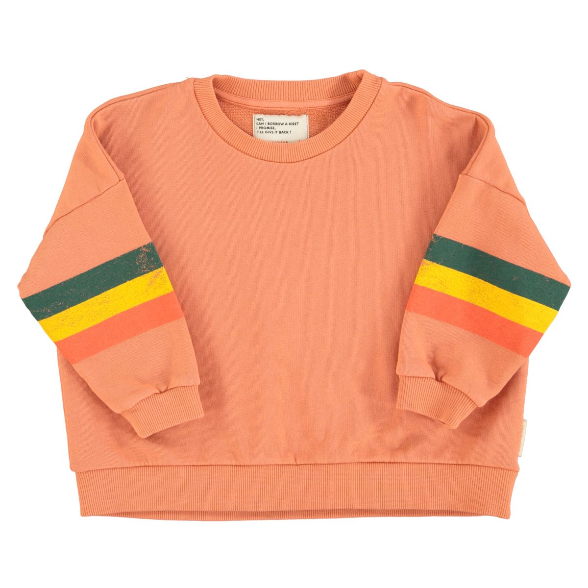 sweatshirt peach w multicolor stripes 1