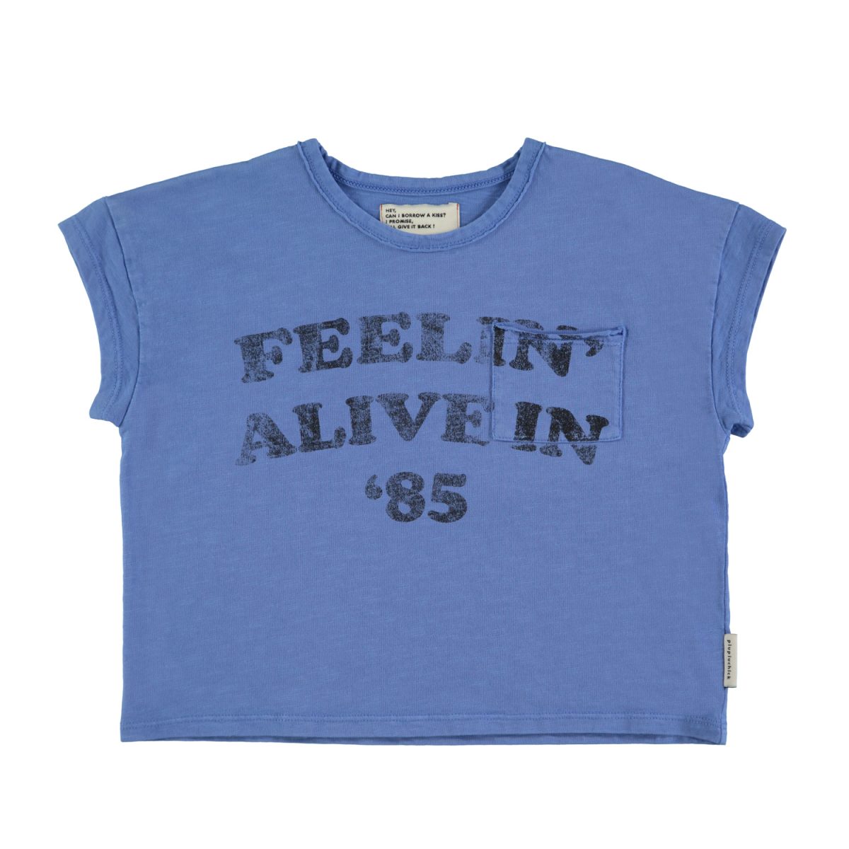 tshirt blue w 22feelin alive22 print 1