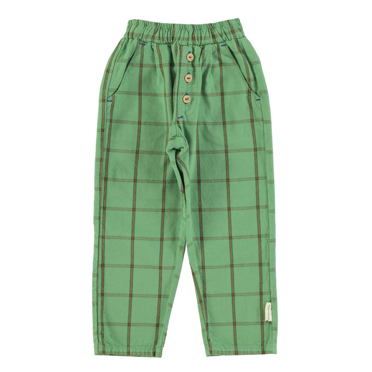 unisex trousers green checkered 1