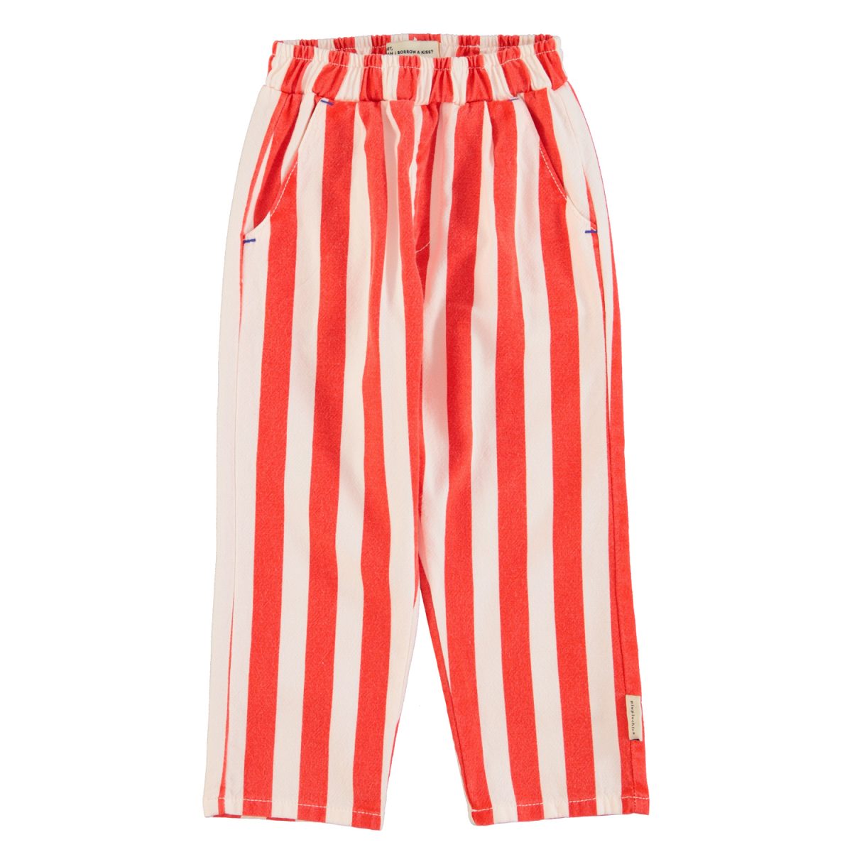 unisex trousers white red stripes 1