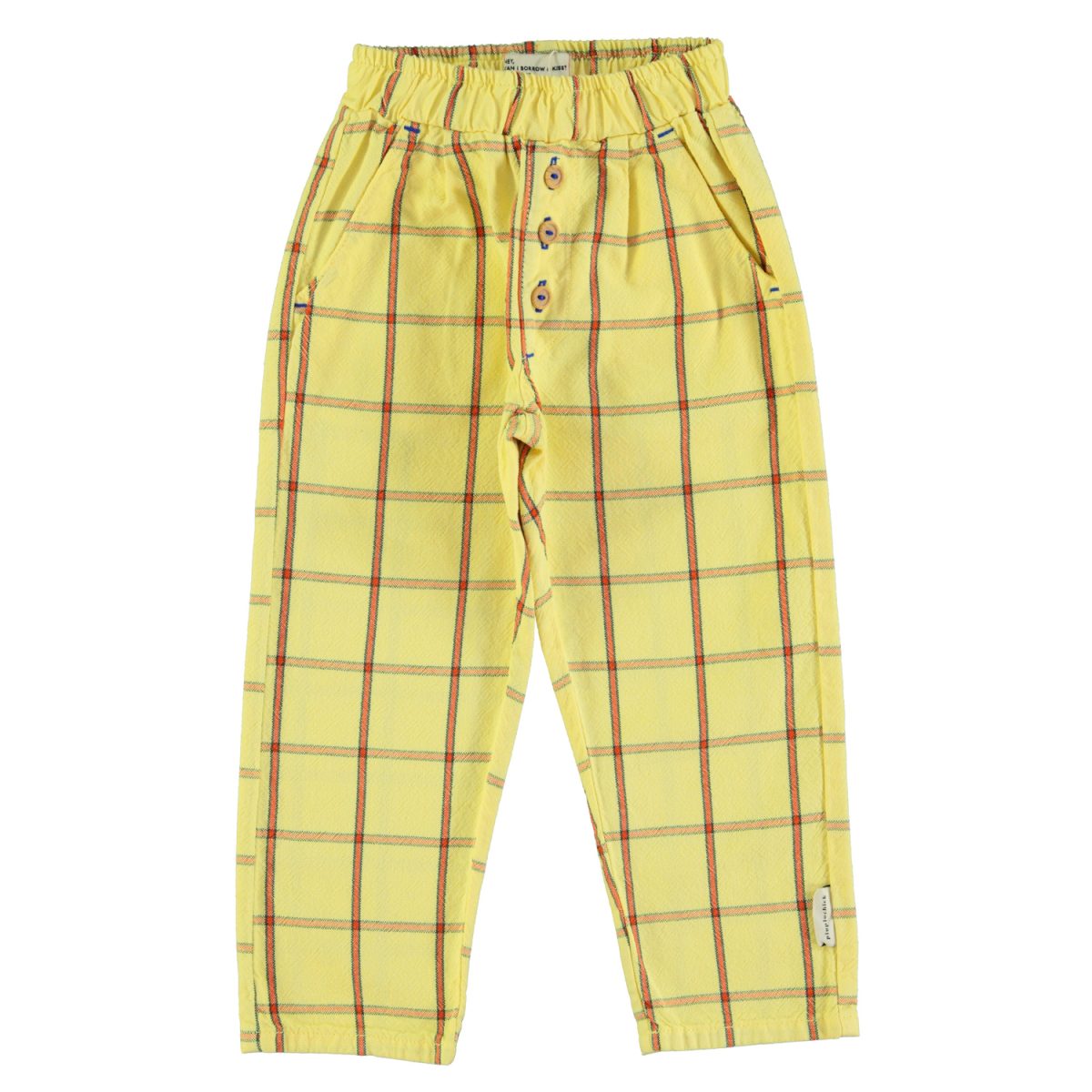 unisex trousers yellow checkered 1