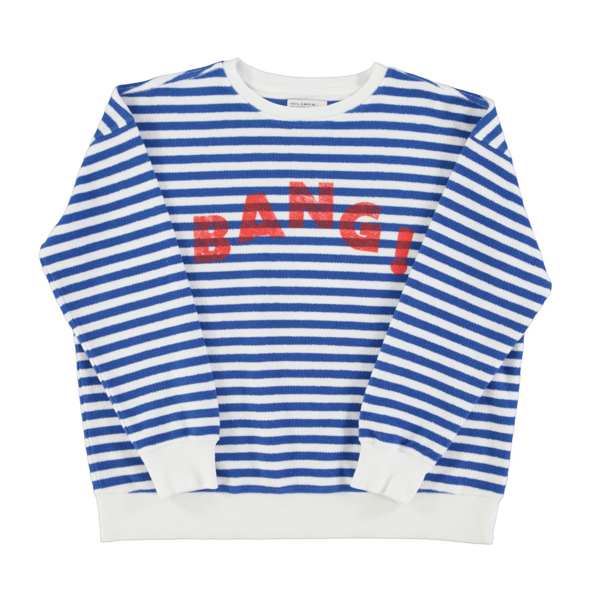 Sweatshirt Blue ecru stripes w bang print 1