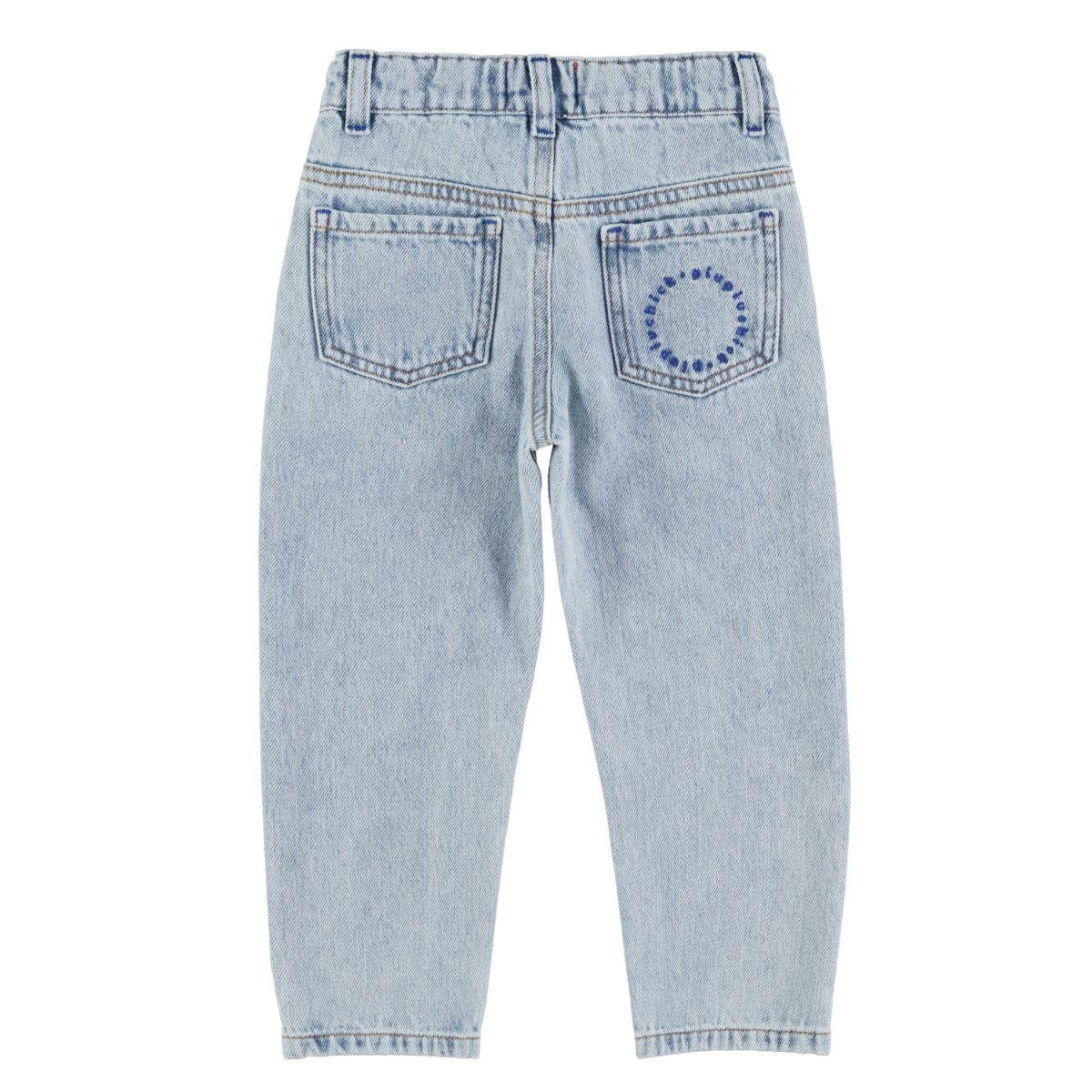 unisex trousers washed blue denim 2