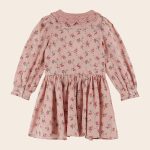 Vestido cuello crochet flores rojas - Imagen 2