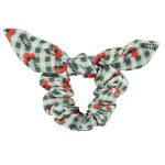 Scrunchie vichy flores coral