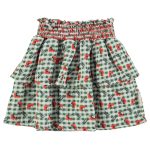 Falda estampado flores coral