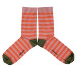 Calcetines rosa rallitas naranja