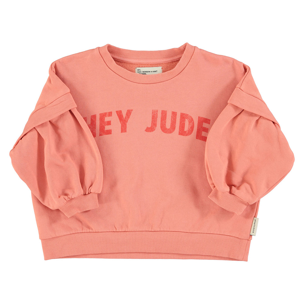 _Sweatshirt | Pink w: hey jude print_piupiuchick_1 Sudadera rosa volantes - Imagen 1