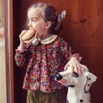 Scrunchie vichy flores coral - Imagen 3