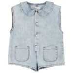 Mono denim cuello volante "Love"