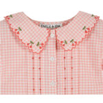 Camisa vichy nude cerecitas bordadas - Imagen 2