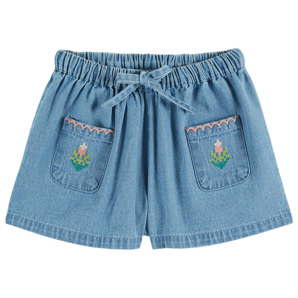 AD050-denim-light-01 Short Denim Bordados - Imagen 1