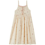 Vestido crudo flores bordadas