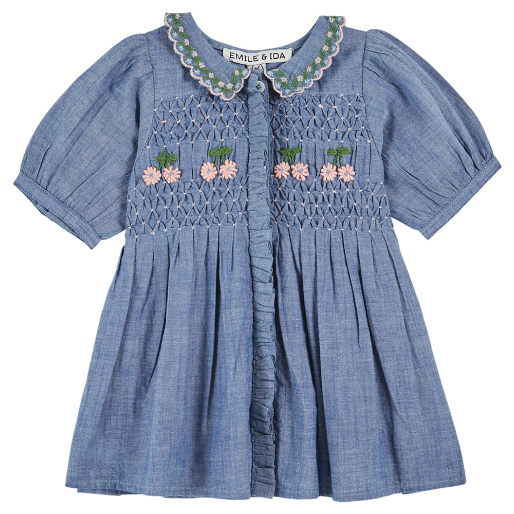 AD156A-chambray-BB-01 Vestido Denim Bordados - Imagen 1