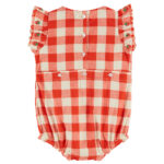 Pelele Vichy rojo bordado - Imagen 2