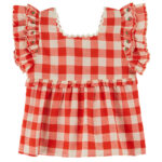 Camisa vichy roja bordado fresitas