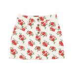 Mini falda flores rojas