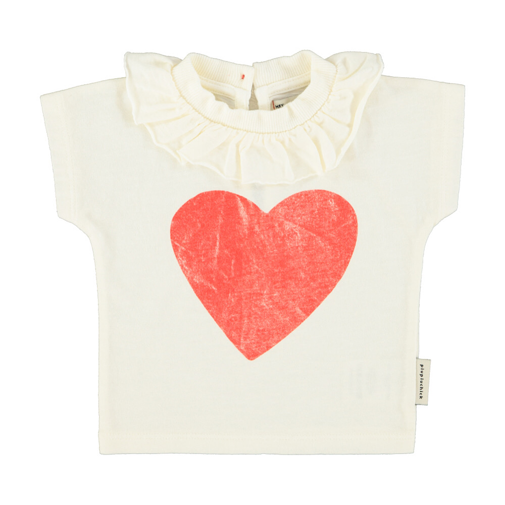 IMG_9384 Camiseta baby blanca cuello volante corazon - Imagen 1