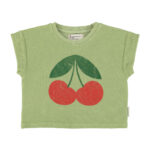 Camiseta verde cerezas