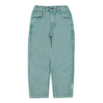 Pantalon denim verde agua