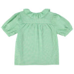 Camisa cuello volante vichy verde - Imagen 2