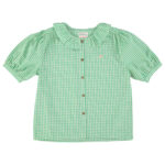 Camisa cuello volante vichy verde